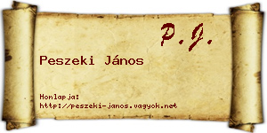 Peszeki János névjegykártya