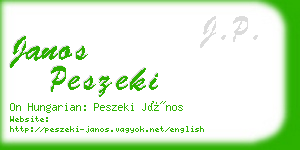 janos peszeki business card